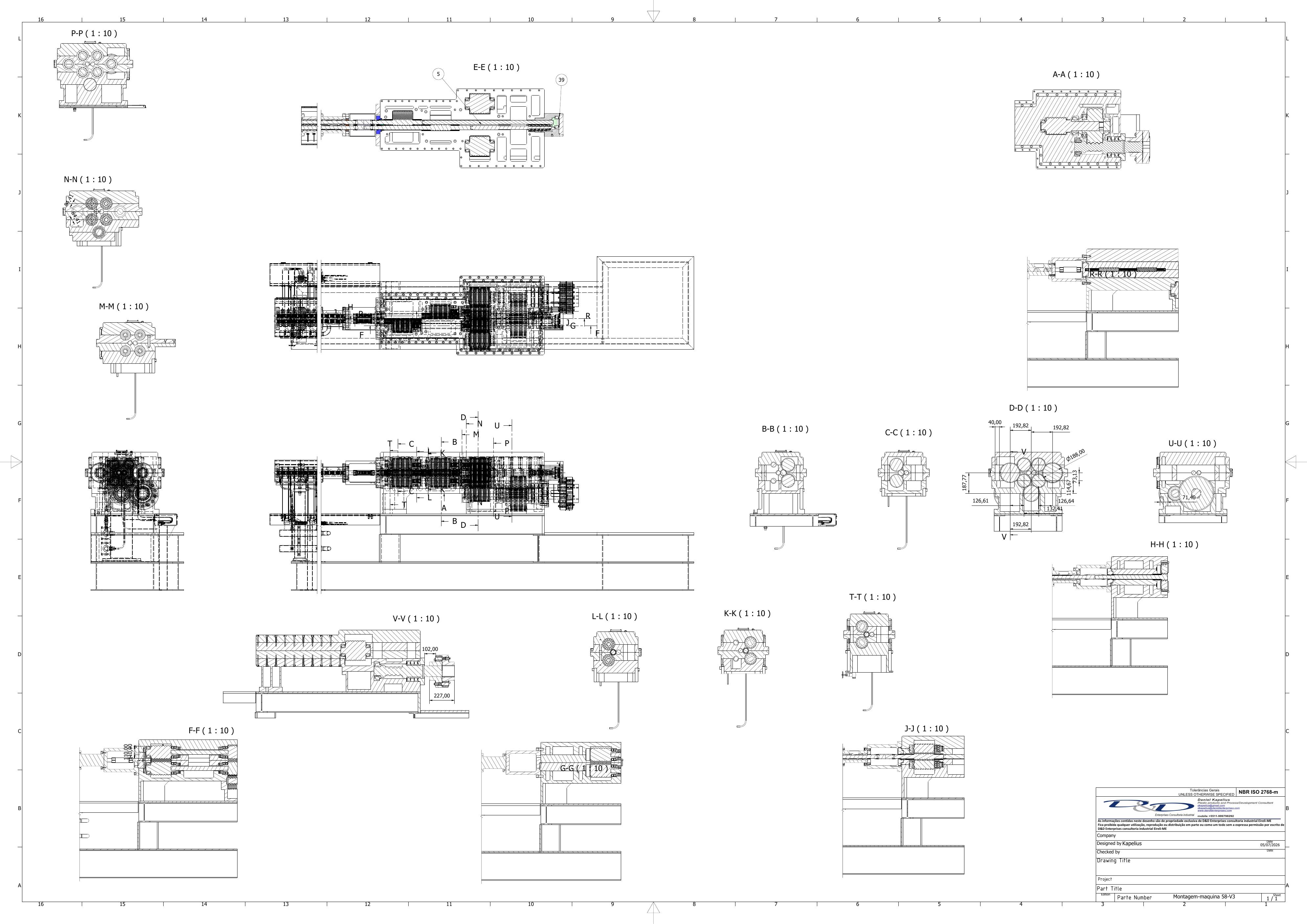 Desenho técnico detalhado da caixa de transmissão