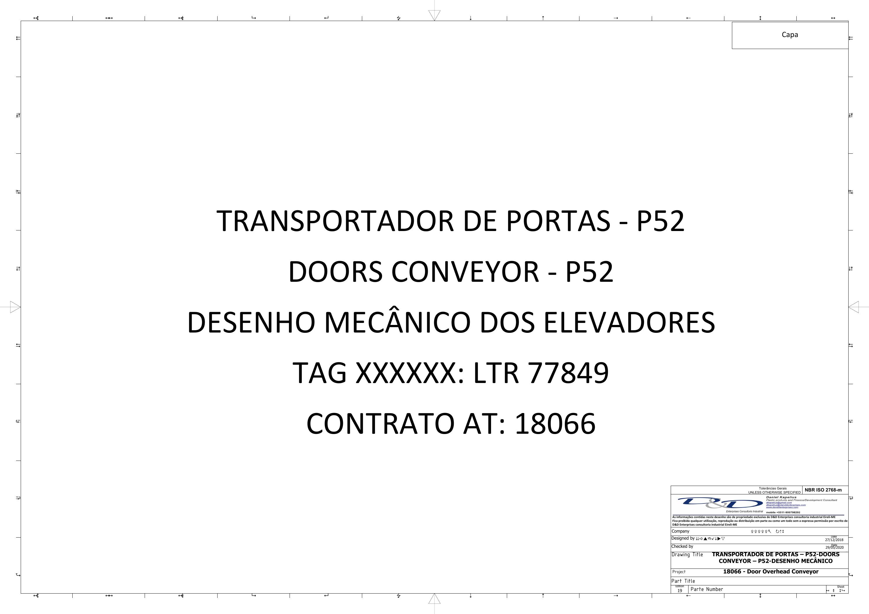 Capa do projeto do transportador de portas